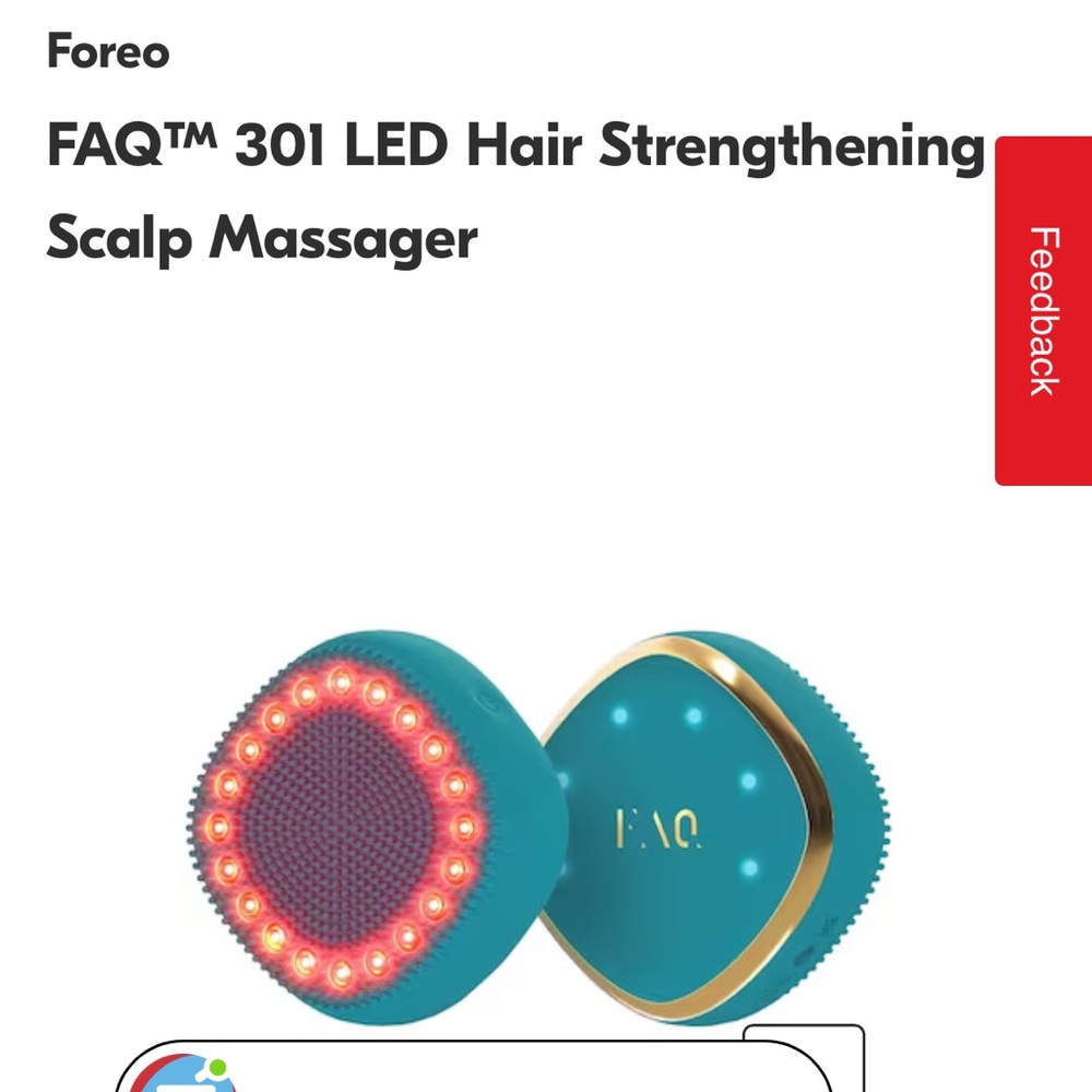 FOREO Teal and Gold LED Scalp Massager